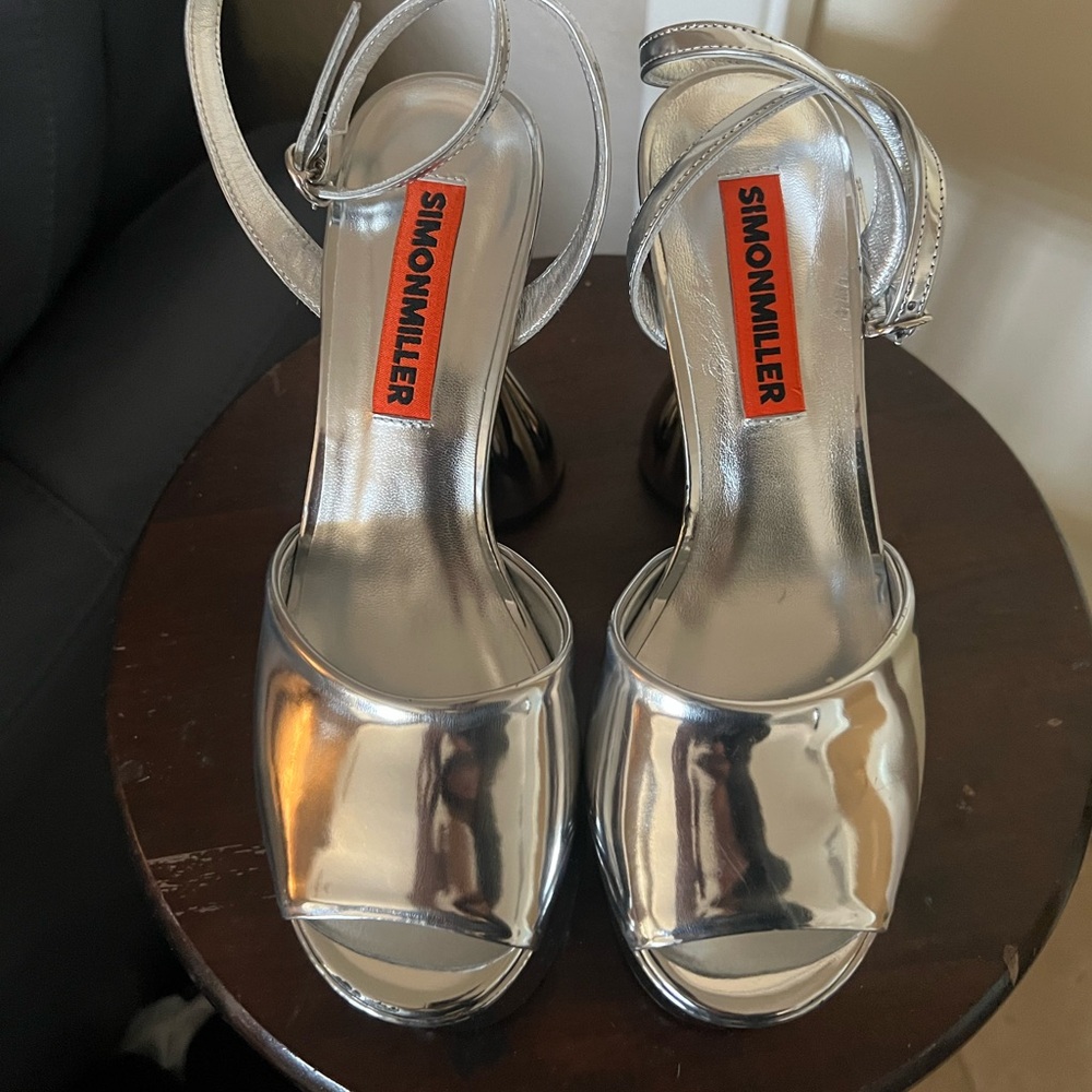 Simon Miller Peep Toe Ankle Strap Platform Sandals Shoes Heels 37 - Picture 2 of 13
